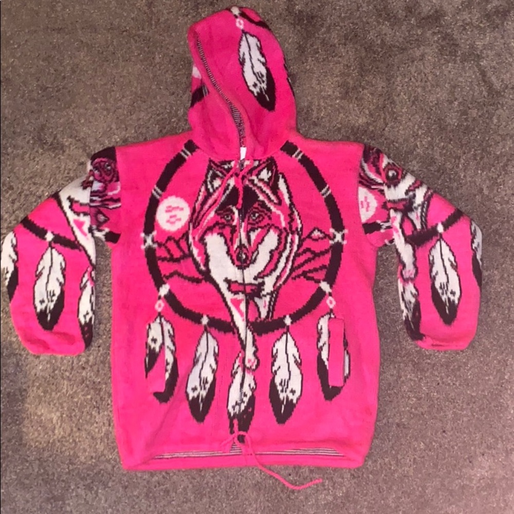 Alpaca Ecuador Wolf pink jacket